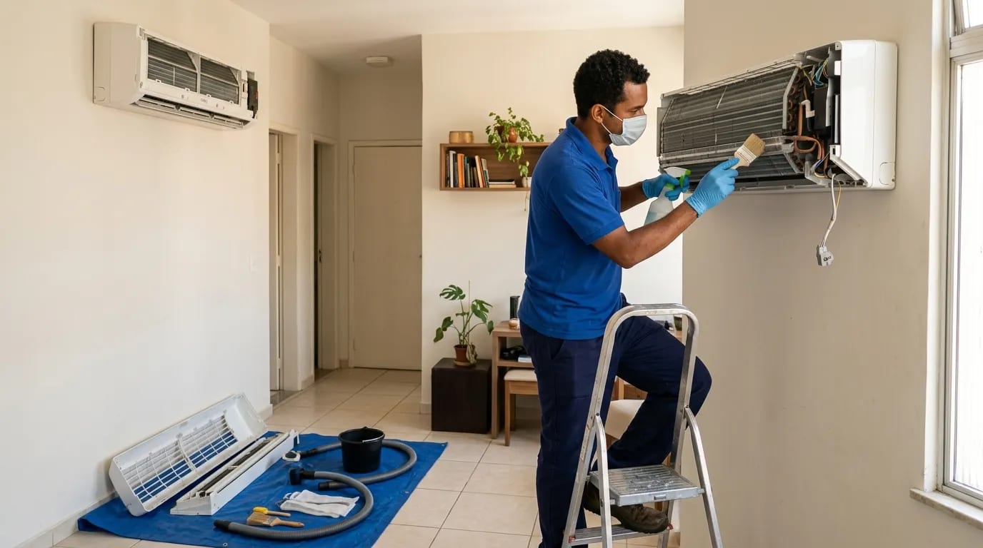 Limpeza da evaporadora em Viamão‑RS